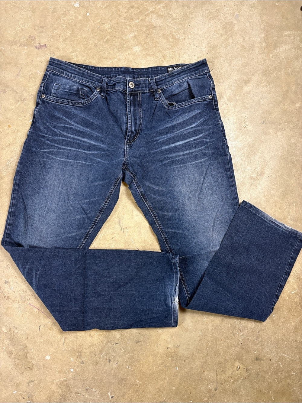Buffalo David Bitton Men's Dark Washed Jeans - Skinny Stretch, Ash-x W36 L34